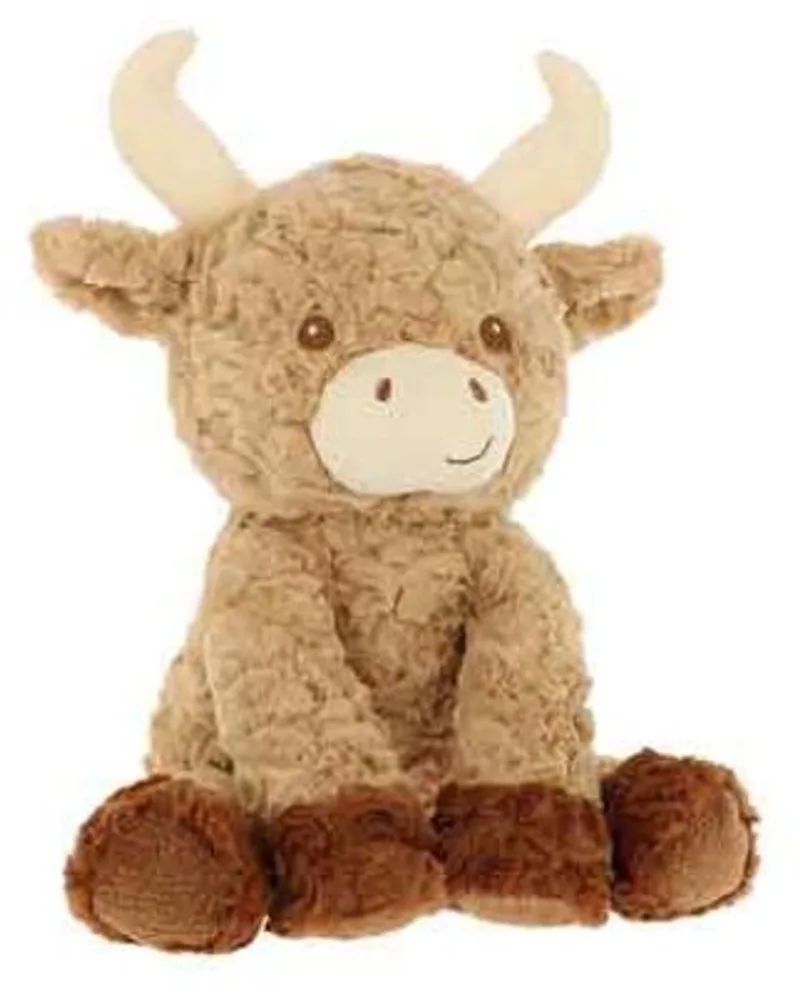 schotse hooglander koe - 25 cm - Dieren knuffels van Keel Toys in Beige – productfoto
