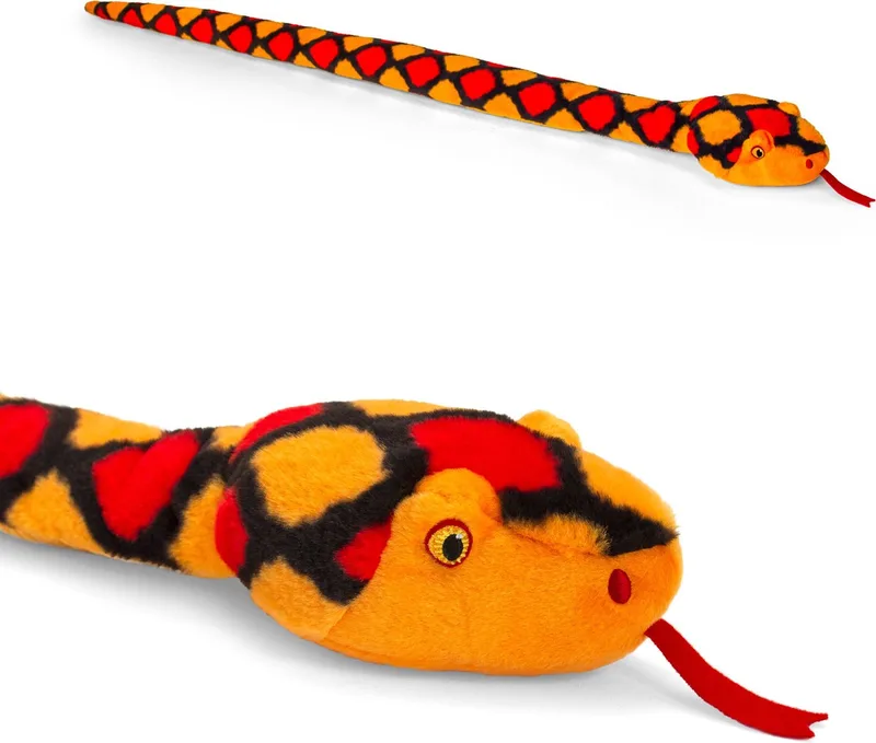 slang knuffel - pluche - 100 cm - dier - cadeau Knuffelbeest - reptiel - speelgoed från Keel Toys i Röd – produktbild