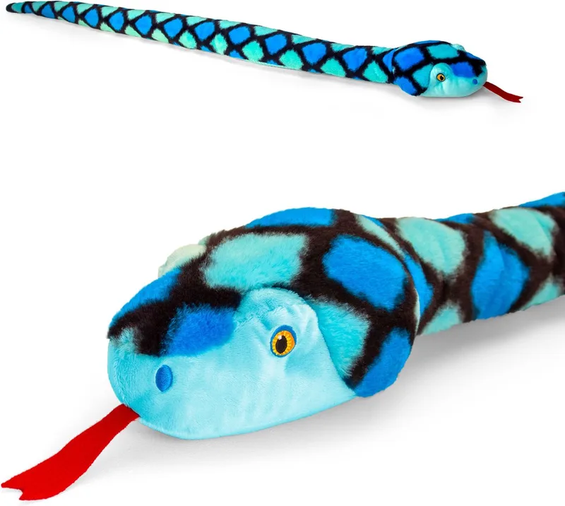 slang knuffel - pluche - 100 cm - dier - cadeau Knuffelbeest - reptiel - speelgoed från Keel Toys i Blå – produktbild