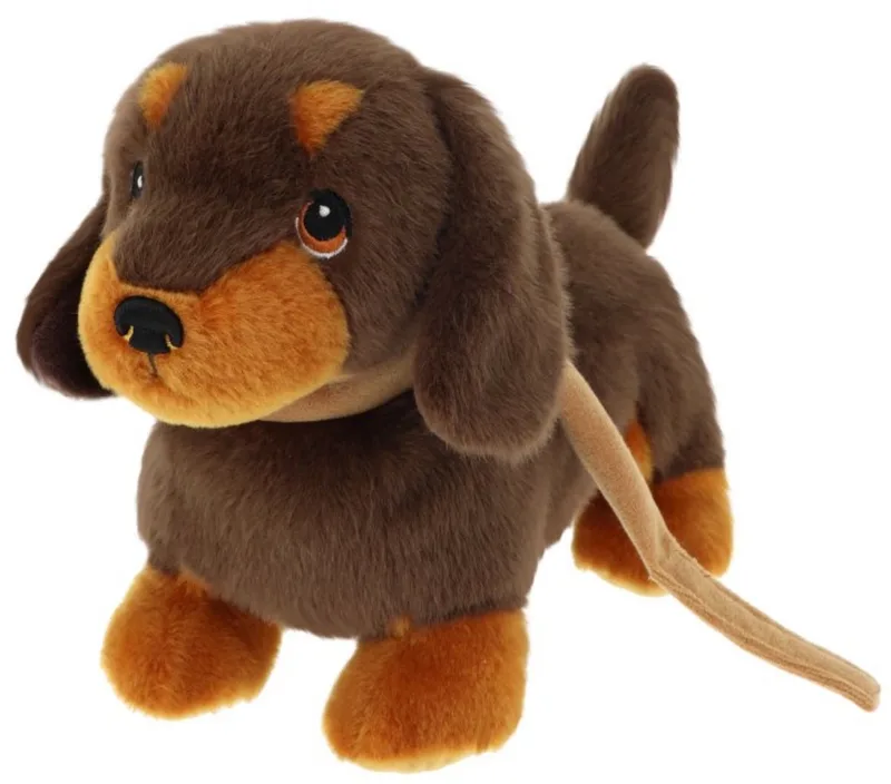 teckel met riem - 23 cm - Dieren knuffels by Keel Toys in Brown – product photo