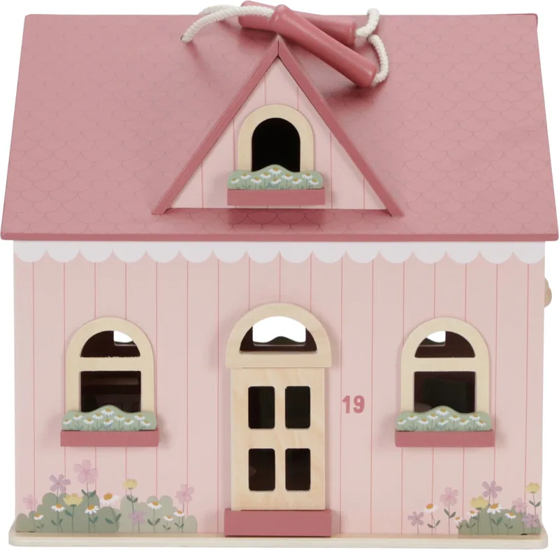 Draagbaar Houten Poppenhuis FSC von Little Dutch in Rosa – Produktfoto