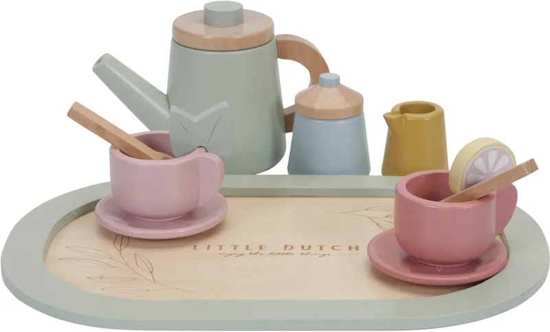Houten Thee Servies - Speelgoedtheeservies van Little Dutch in Theesetje oud – productfoto