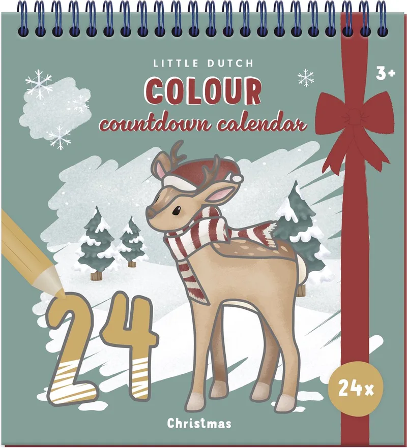 Kerst-aftelkalender en kleurboek - 24 kleurplaten - Peuter kleuter speelgoed - Knutselen - Speelgoed kinderen - Voor meisjes en jongens fra Little Dutch i Aftelkalender – produktbillede