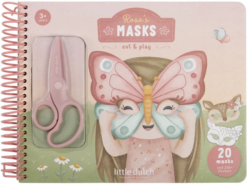 Knutselboek - Rosa & Friends - Maskers maken - Met kindveilige schaar - Knutselen - Voor meisjes - Vanaf 3 jaar von Little Dutch in Knutselboek, Rosa & Friends – Produktfoto