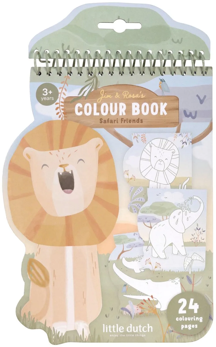 Leeuw-kleurboek - Safari - 24 pagina's - Knutselen - Speelgoed kinderen - Voor meisjes en jongens - Vanaf 2 jaar de Little Dutch en Vert – photo produit