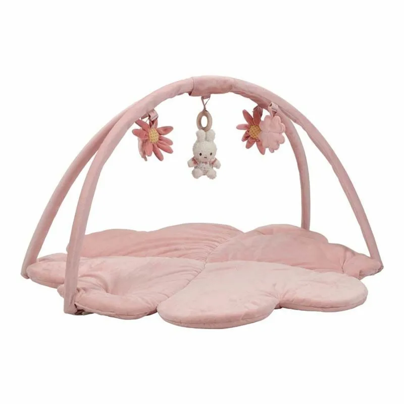 Nijntje Speelkleed Boog Lucky Blossom – babygym met zachte speelkleed en afneembare speelboog – Inclusief kleurrijke speeltjes met Nijntje thema – Stimuleert zintuigen, motoriek en ontdekking – Perfect voor baby's vanaf geboorte by Little Dutch in Pink – product photo