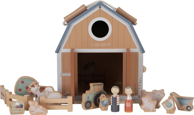 Poppenhuis Little Farm FSC - Little Farm von Little Dutch in Braun – Produktfoto
