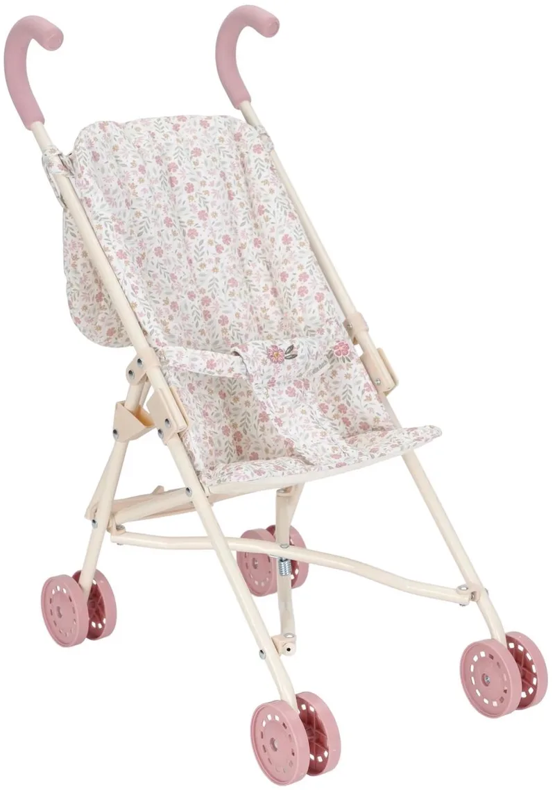 Poppenwagen Speelgoed - Poppenbuggy - Kinderwagen - Buggy Inklapbaar - Plooibuggy - Buggy Pop - Speelgoed vanaf 3 jaar de Little Dutch en Rose – photo produit