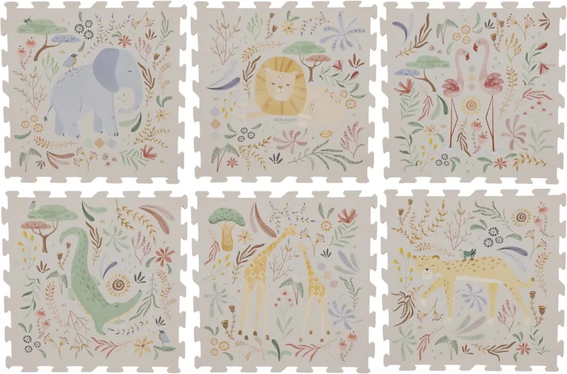 Safari Friends Foam Mat XL van Little Dutch in Grijs – productfoto