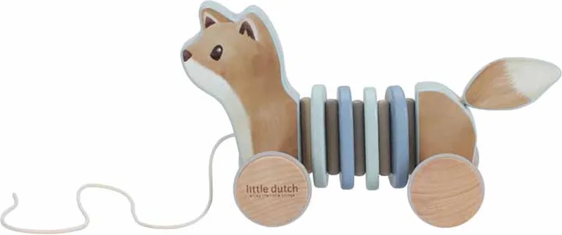 Trekdier hout Vos - Forest Friends FSC fra Little Dutch i Blå – produktbillede