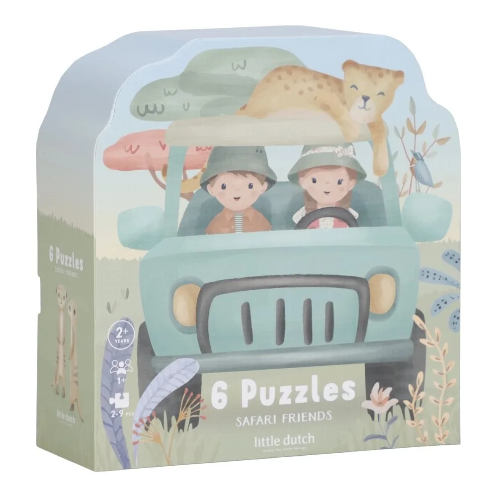 Zes Puzzels Little Dutch Safari Friends van Little Dutch – productfoto