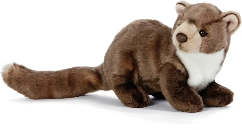 Boommarter knuffel - 25 cm - pluche knuffeldier von Living Nature in Braun, Weiß – Produktfoto