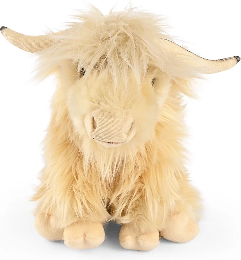 Knuffel Schotse Hooglander met geluid fra Living Nature i Hvid – produktbillede