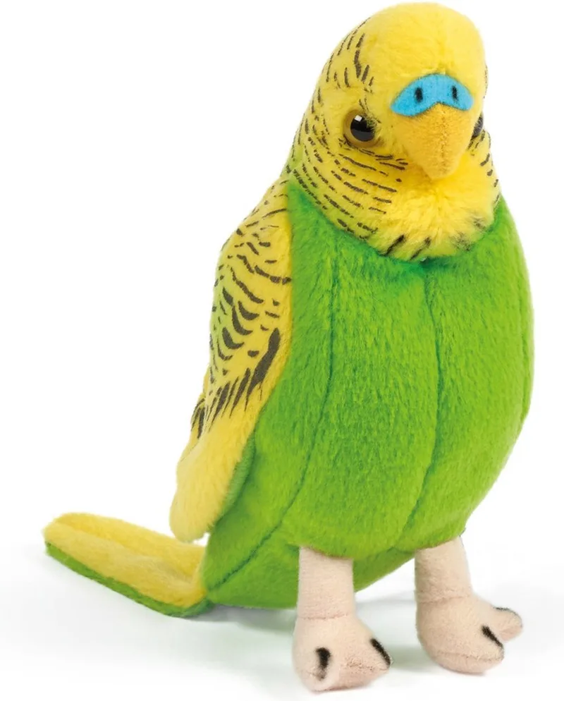 Pluche groene grasparkiet knuffel 14 cm - Parkiet vogel huisdieren knuffels - Speelgoed by Living Nature in Green – product photo