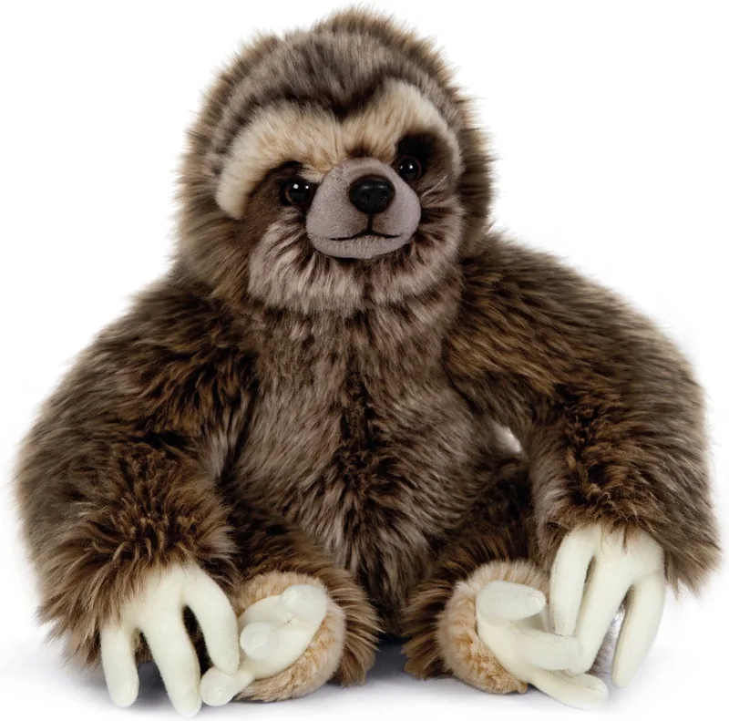 Pluche luiaard knuffel 30 cm - Bosdieren knuffeldieren - Speelgoed voor kind från Living Nature i Brun – produktbild