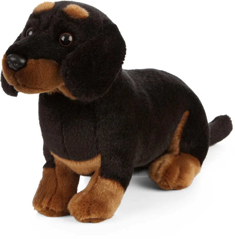 Pluche Teckel hond knuffel - 20 cm - Teckels huisdieren knuffels - Dieren Speelgoed van Living Nature in Bruin – productfoto