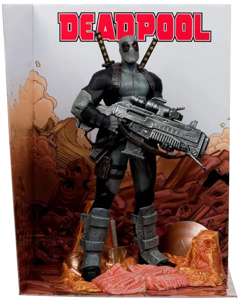 Marvel Collection PVC Statue 1/6 Deadpool (Deadpool #1)(Grey Suit Chase) 27 cm Beeld by McFarlane Toys in Multicolour – product photo