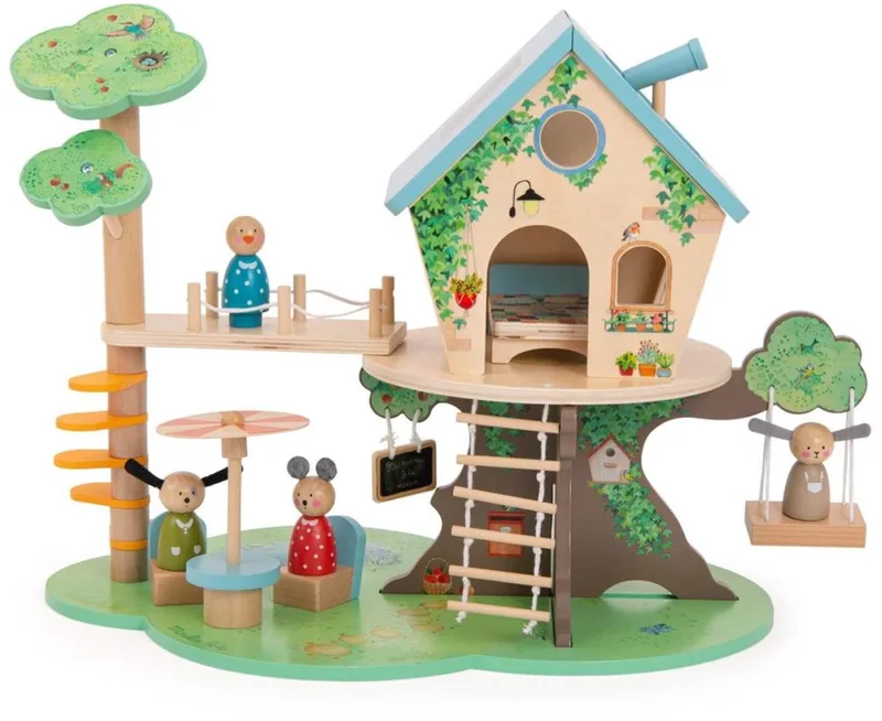 Houten Boomhut 'La Grande Famille' de Moulin Roty en Multicolore – photo produit