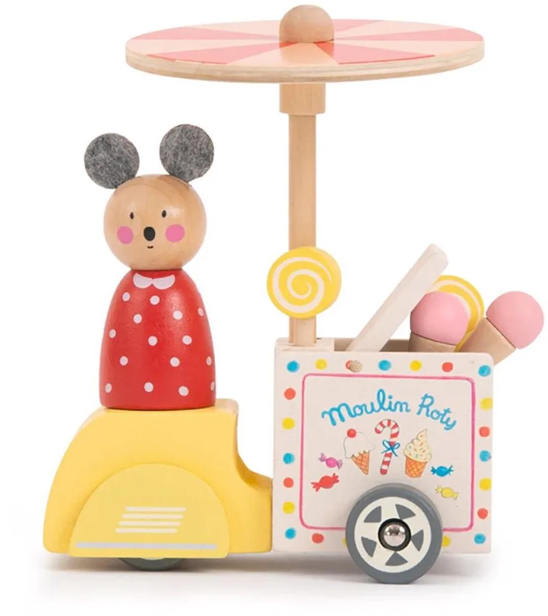 Houten Ijskar 'La Grande Famille' by Moulin Roty in Yellow – product photo