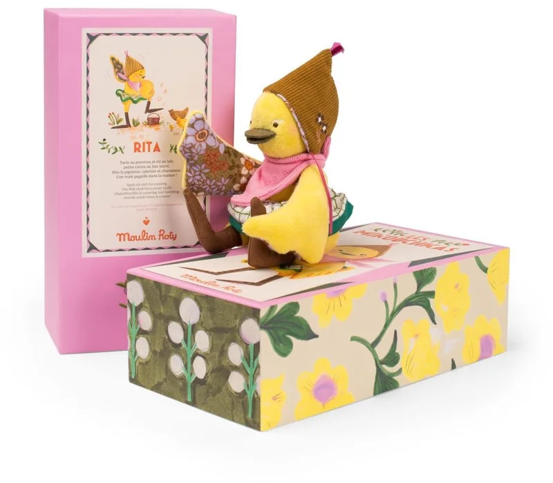 knuffeleend les minouchkas - rita - 25,5 cm van Moulin Roty in Bruin – productfoto
