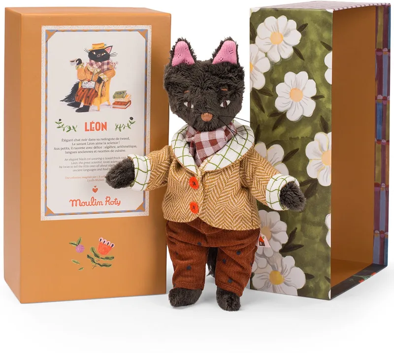 knuffelkat les minouchkas - léon - 25,5 cm by Moulin Roty in Brown – product photo