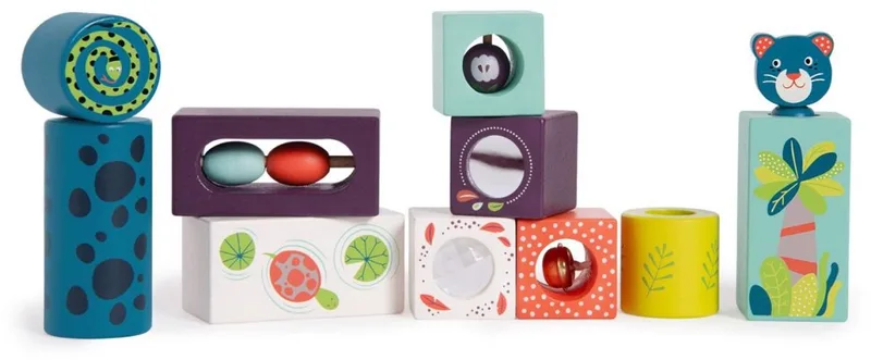 Muzikale Activiteitenblokken 'Dans la Jungle' de Moulin Roty en Multicolore – photo produit