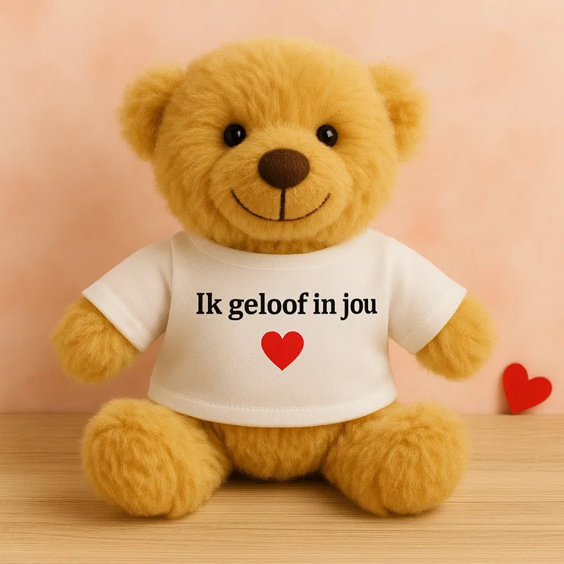 Knuffel beertje- Ik geloof in jou- small från Mumbles i Brun – produktbild