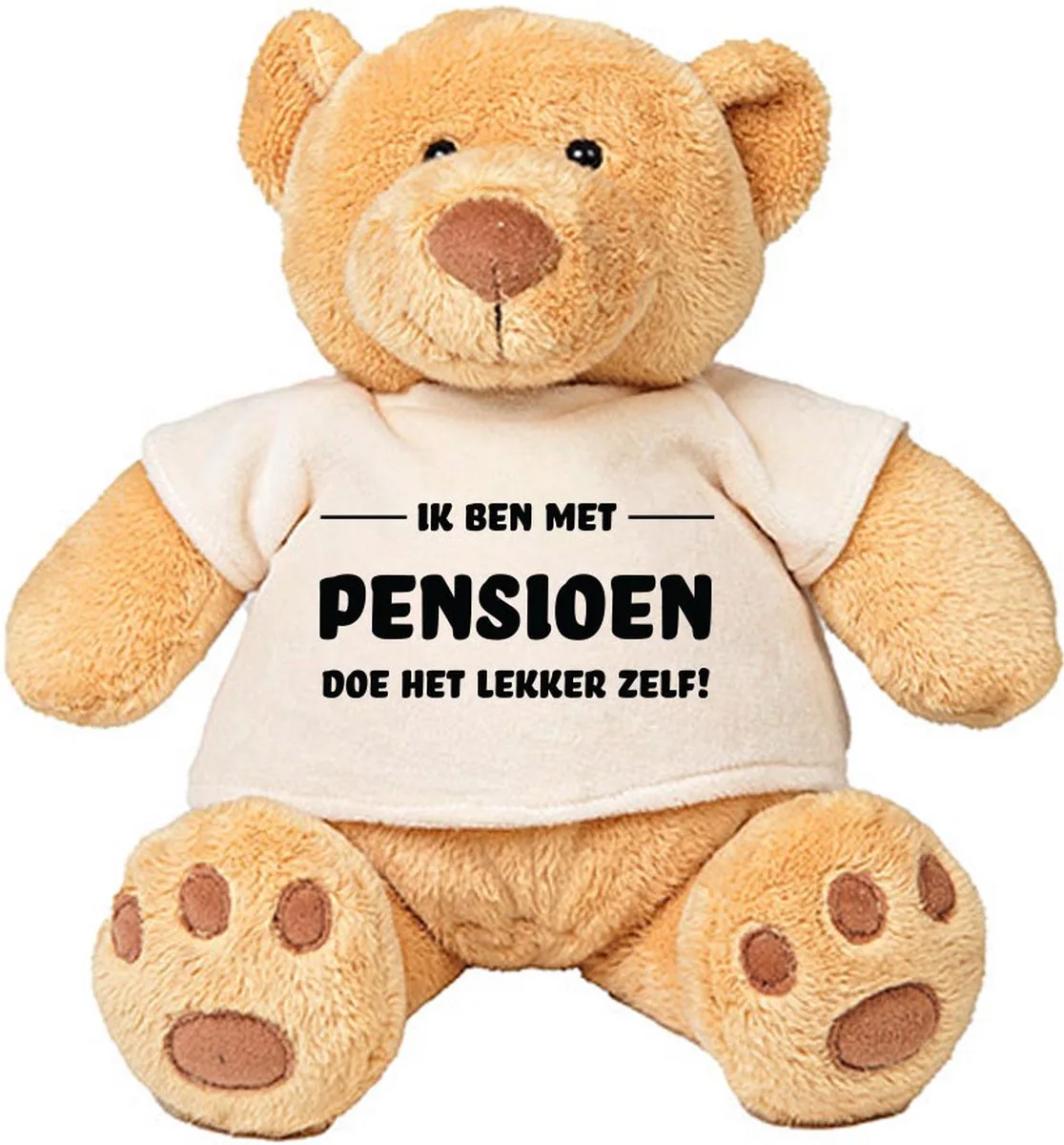 Pluche Beer Ik ben met pensioen, doe het lekker zelf! - gepensioneerd - grappig - knuffel - beertje de Mumbles en Marron – photo produit