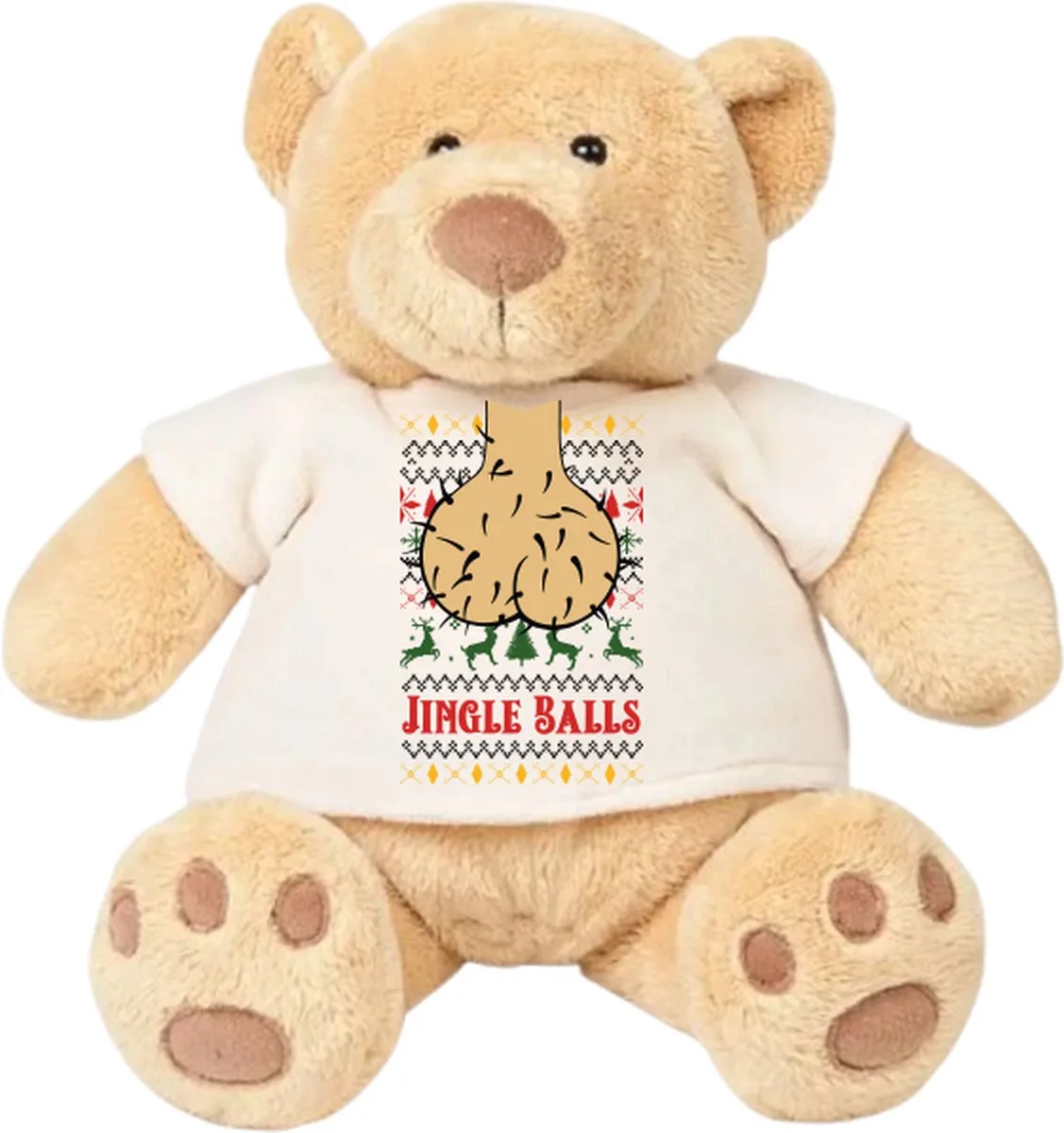 Pluche Beer Jingle Balls Kerst - Grappig - Kerstkado - Knuffel - Kado - Teddybeer von Mumbles in Braun – Produktfoto