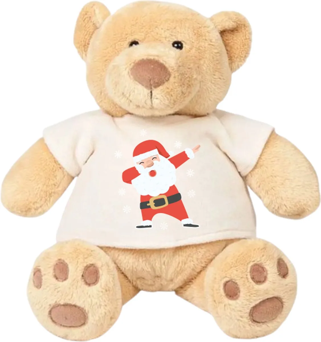 Pluche Beer Kerstman DAB - Kerst - Grappig - Kerstkado - Knuffel - Kado van Mumbles in Bruin – productfoto