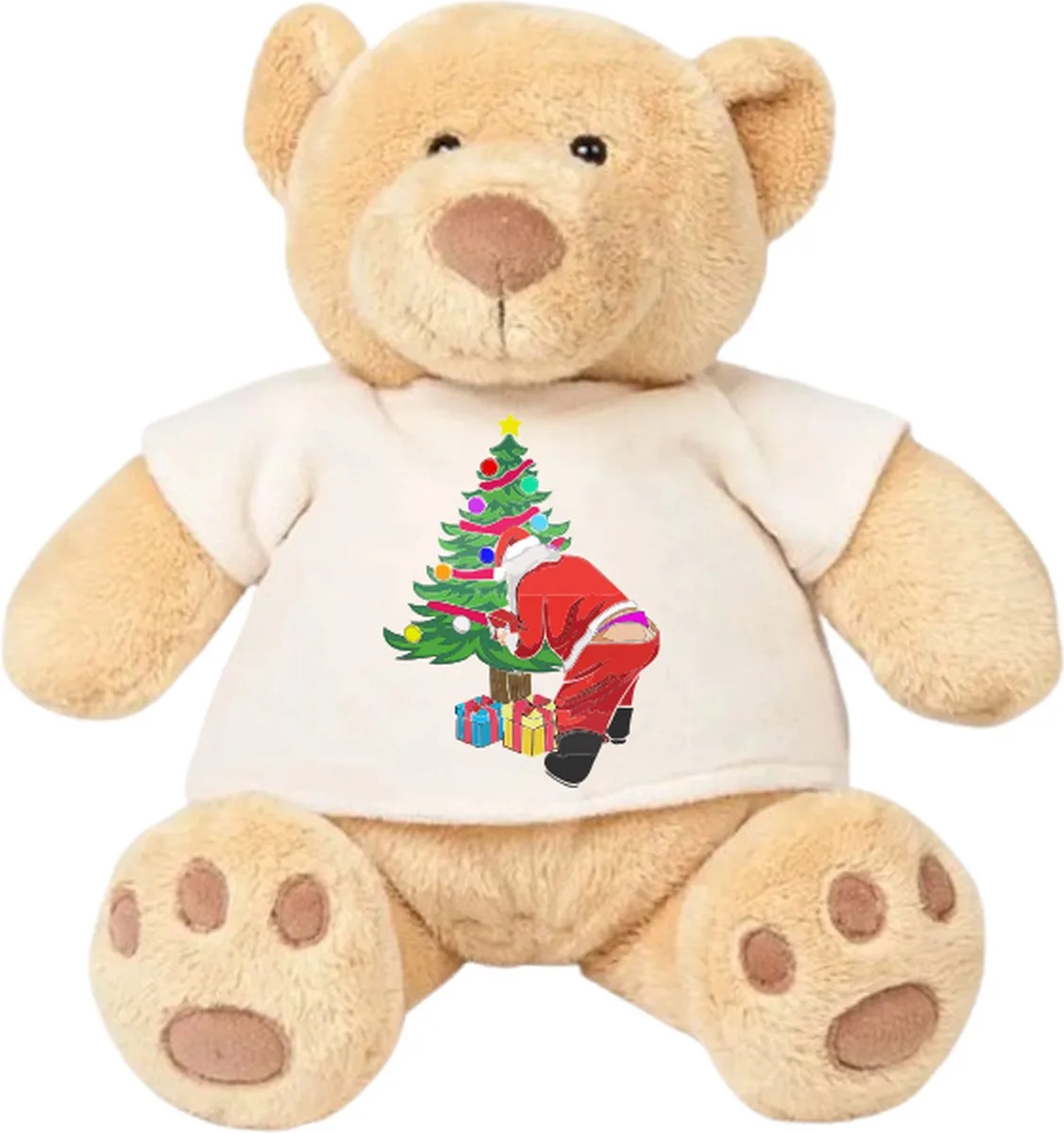 Pluche Beer Kerstman in string - Kerst - Grappig - Kerstkado - Knuffel von Mumbles in Braun – Produktfoto