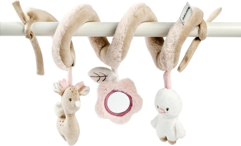 FanFan Boxspiraal Baby - 28 cm - Activiteitenspiraal voor Thuis of Onderweg - Baby Speelgoed by Nattou in Beige – product photo
