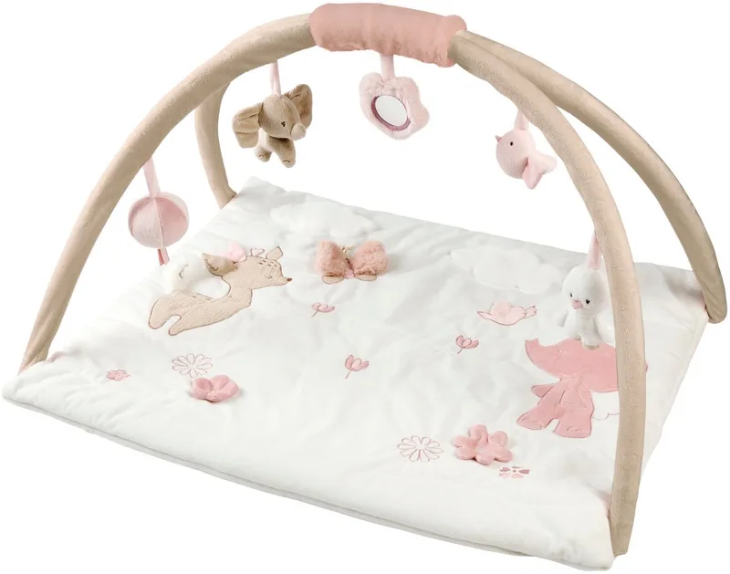 FanFan Speelmat Baby met bogen vierkant - 70 x 80 cm - Activiteiten Speelkleed Baby - Baby Speelgoed från Nattou i Vit – produktbild