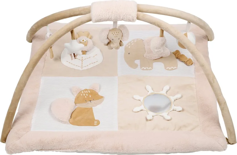 FLO, ERNEST & OLI Rechthoekig Speeltapijt met bogen - 80 cm by Nattou in Beige – product photo