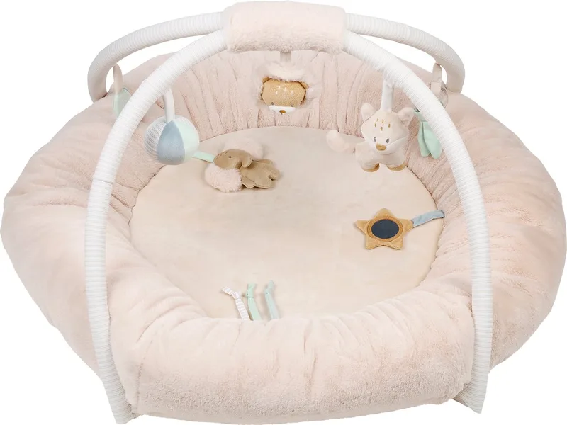 FLO, ERNEST & OLI Speeltapijt met bogen - 91 cm by Nattou in Beige – product photo