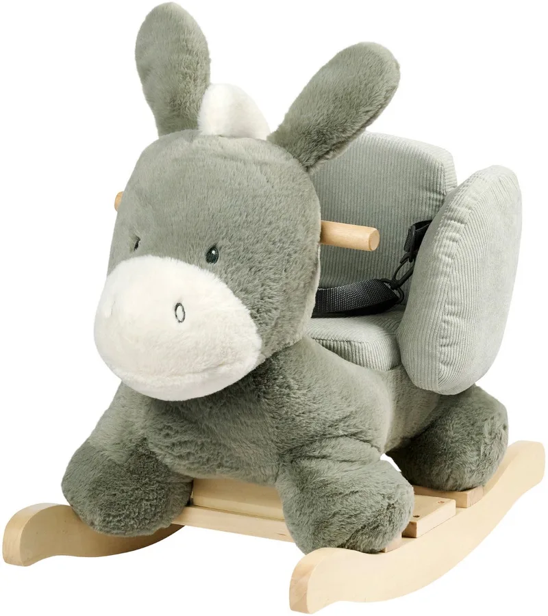 LouLou Hobbelpaard Ezel - 60 cm - Schommelpaard - Baby Speelgoed von Nattou in Dunkelgrün – Produktfoto