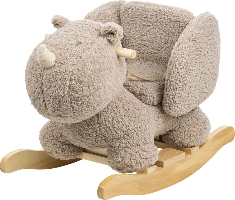 neushoorn Teddy - schommelpaard - Hobbelpaard - 59 x 45 cm - Taupe by Nattou in Taupe neushoorn – product photo