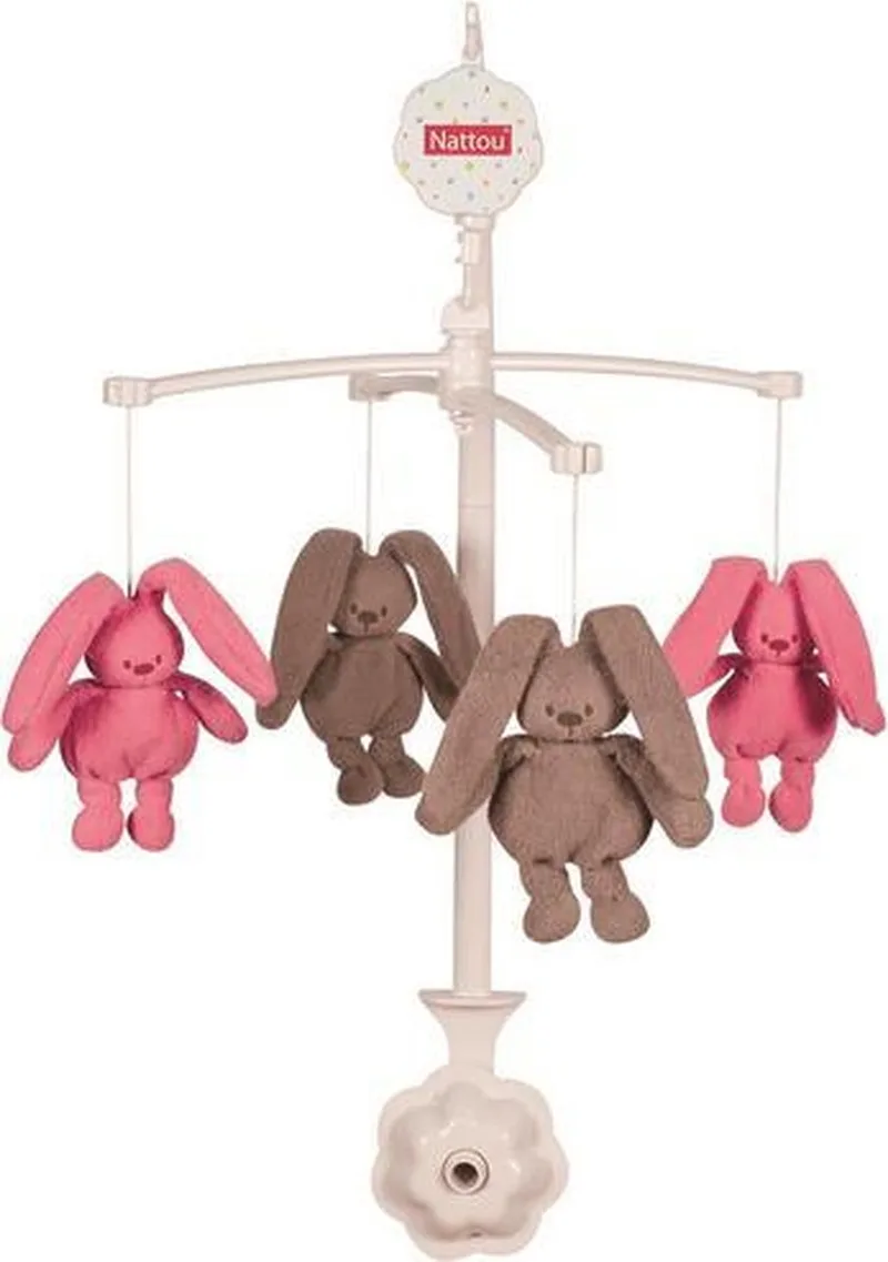 Pink Rabbit Musical Mobile - Lapidou by Nattou in Multicolour – product photo