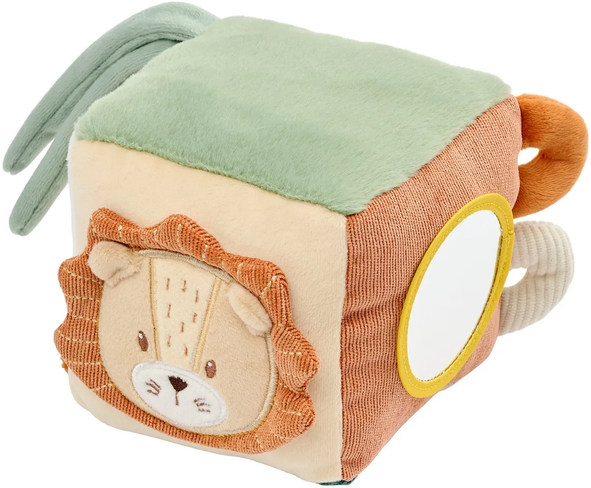 Zachte Activiteiten Kubus Leeuw Léon - Baby Speelgoed - 11 cm - Zachte Kleuren van Nattou in Meerkleurig – productfoto
