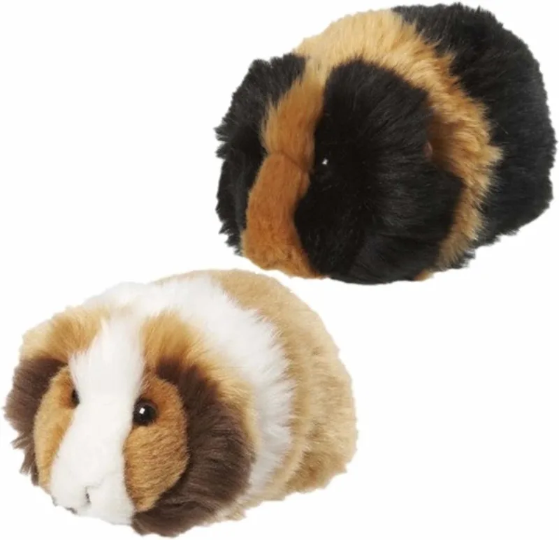 2x stuks Cavia knuffels 13 cm in 2 kleuren combinaties de Nature Planet en Multicolore – photo produit