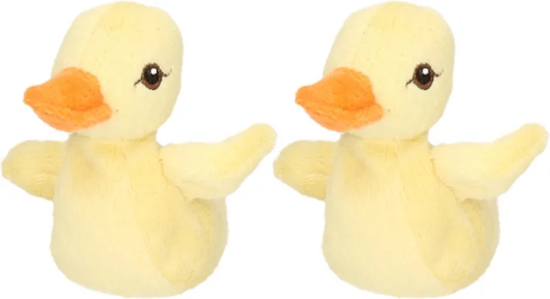 2x stuks kleine Knuffel eendjes 10 cm - kinder speelgoed by Nature Planet in Yellow – product photo