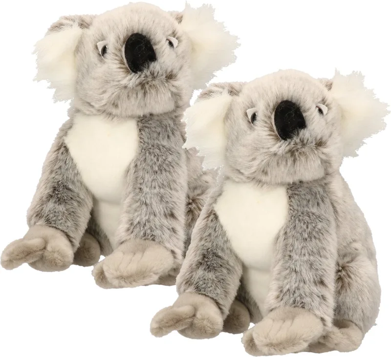 2x stuks pluche knuffel koala beer 25 cm - Australische dieren knuffels de Nature Planet en Multicolore – photo produit