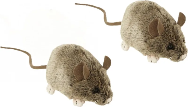 2x stuks pluche knuffel muis/muizen van 12 cm - Speelgoed dieren voor kinderen by Nature Planet in Multicolour – product photo