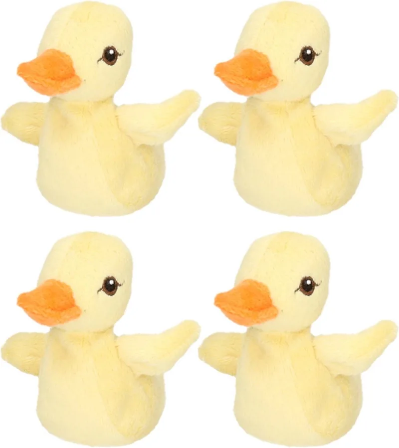 4x stuks kleine Knuffel eendjes 10 cm - kinder speelgoed by Nature Planet in Yellow – product photo