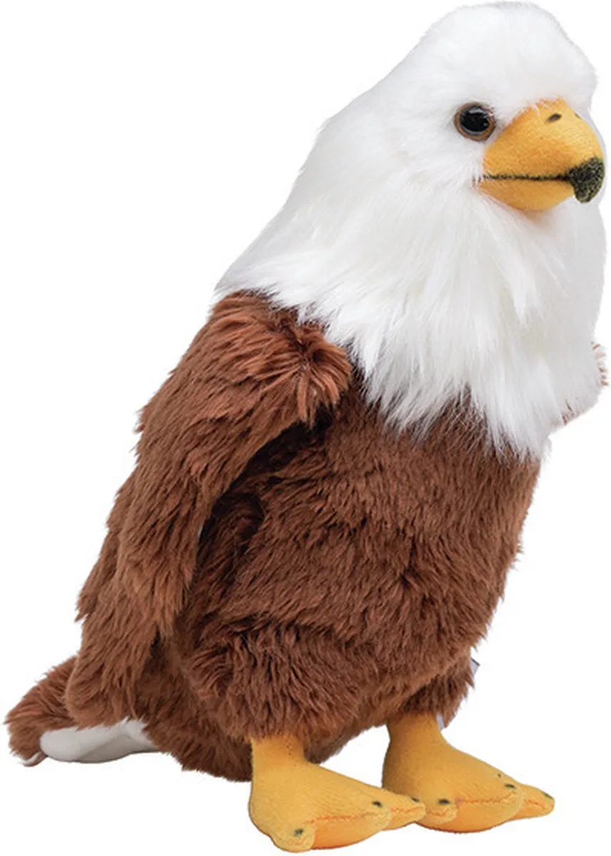 Amerikaanse zeearend - bruin - 20 cm - pluche dieren knuffels - Roofvogels van Nature Planet in Meerkleurig – productfoto