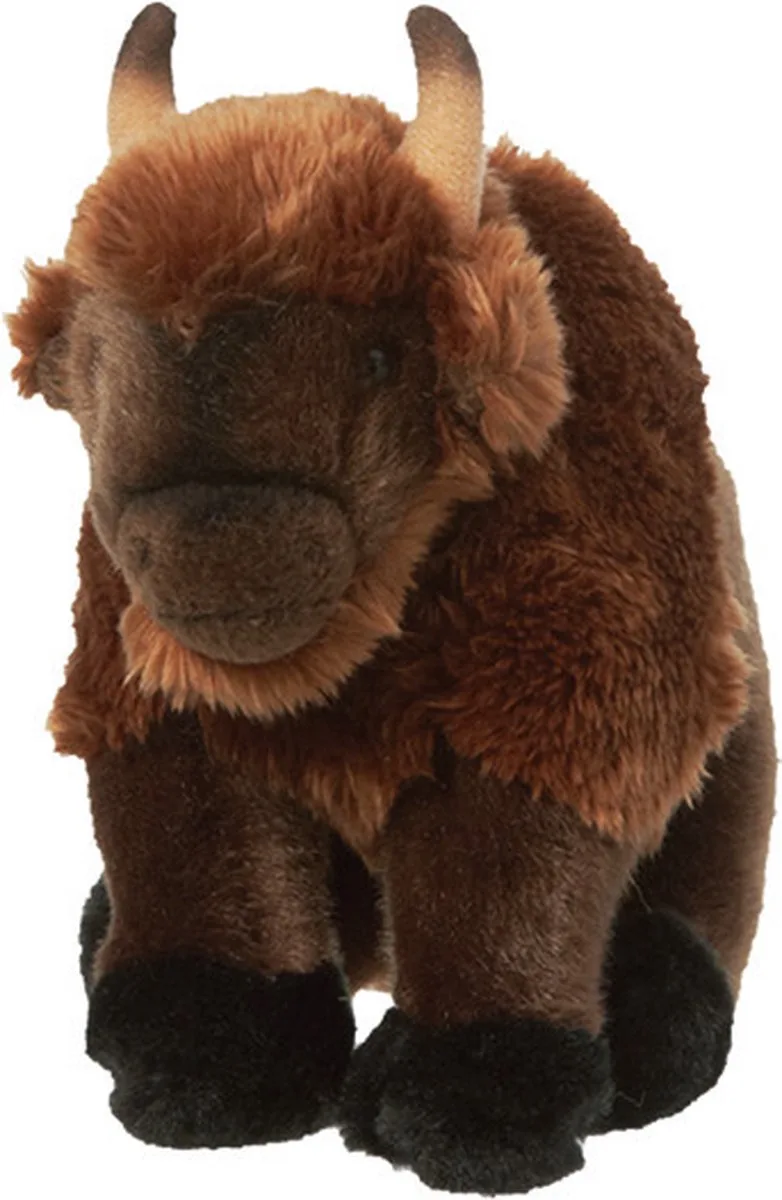 Bizon knuffel - 22 cm - wilde dieren - knuffeldieren - voor kinderen by Nature Planet in Multicolour – product photo