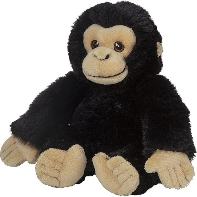 Chimpansee knuffel - 16 cm - pluche aap - zwart - zacht