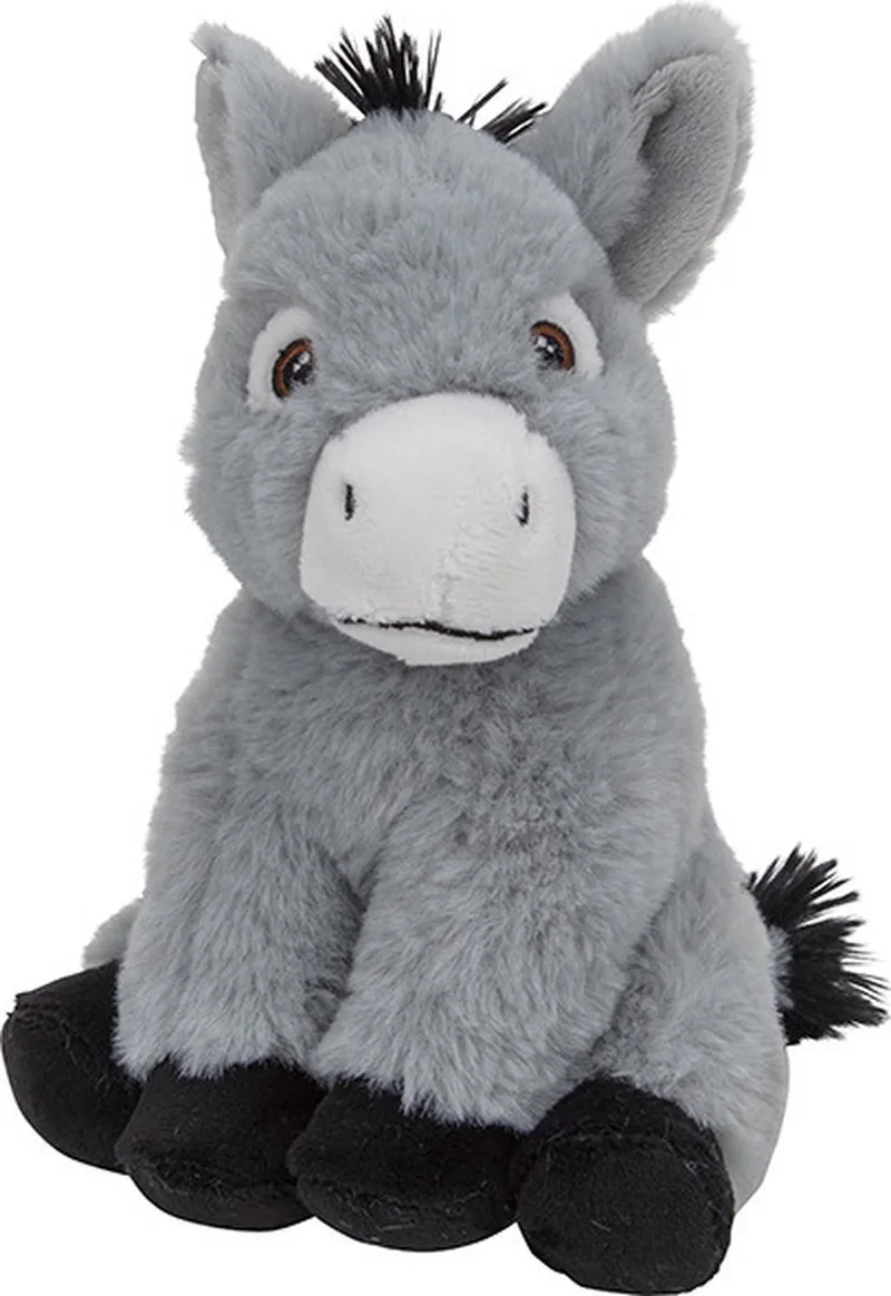 Ezel knuffel - 16 cm - pluche - zacht knuffeldier - boerderij thema by Nature Planet in Multicolour – product photo