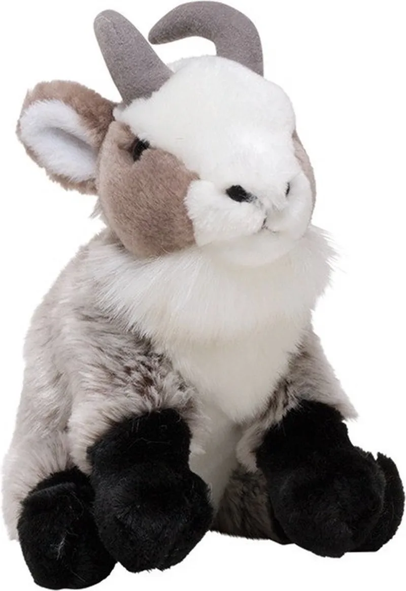 geiten knuffel - 18 cm - pluche stof - speelgoed - Geiten by Nature Planet in Grey – product photo