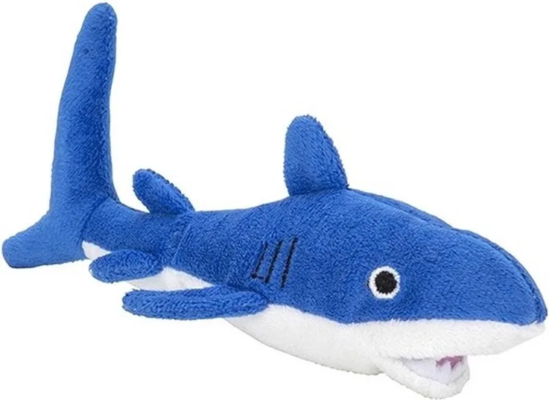 haai knuffel - stof/Pluche - 13 cm - baby speelgoed dieren - Haaien by Nature Planet in Blue – product photo
